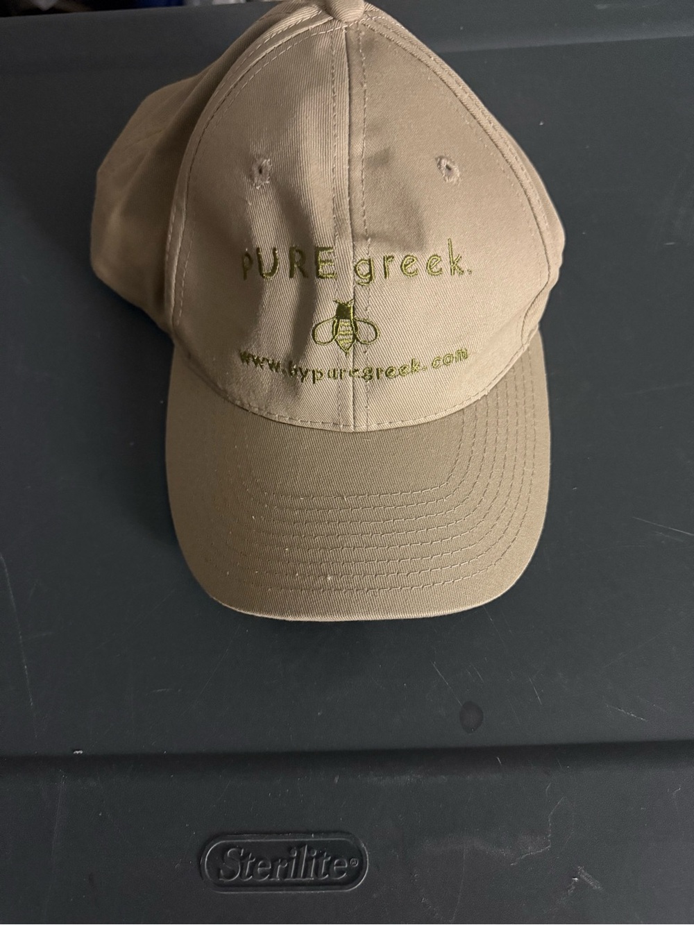 NEW PURE greek. Embroidered Khaki Baseball Cap